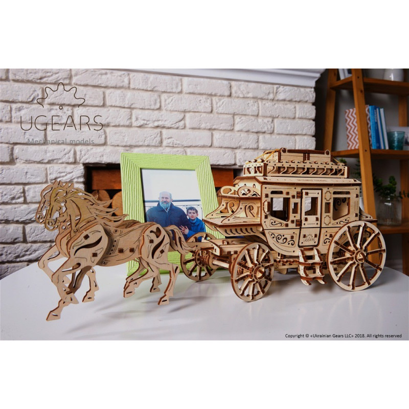Ugears Конструктор 3D пазл Почтовый дилижанс  70045